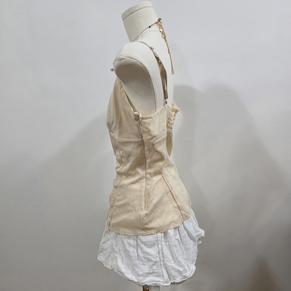 Bebe Vintage Silk Lined Lace Babydoll Top - Picture 3 of 5